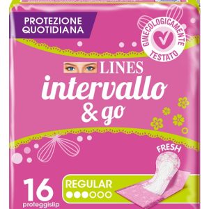 Lines Intervallo & Go Fresh Proteggi Slip 16 Pezzi
