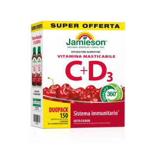 DUOPACK VITAMINA C+D3 MASTICABILE CILIEGIA 150 cpr