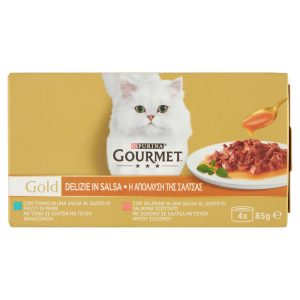 PURINA GOURMET Gold Delizie in Salsa Salmone / Tonno 4x85g