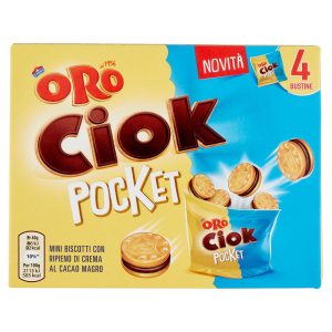 Oro Ciok Pocket Mini biscotti ripieni di crema al cacao magro – 4 x 40 g