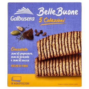 Galbusera BelleBuone Cioccolato semi di papavero, semi di girasole e semi di zucca 5×40 g