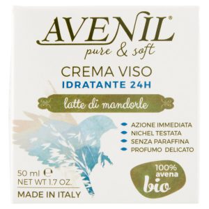 Avenil pure & soft Crema Viso Idratante 24H latte di mandorle 50 ml
