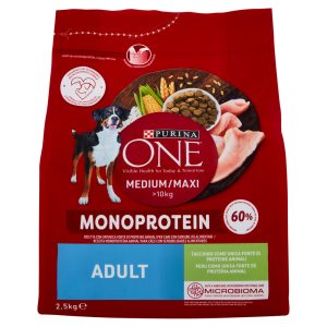 PURINA ONE Medium/Maxi Monoprotein Adult Tacchino 2,5 kg