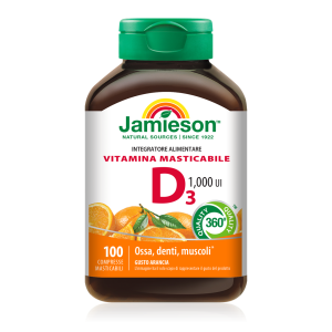 VITAMINA D3 1000 UI MASTICABILE ARANCIA 100 cpr – OUTLET<b>Scadenza febbraio 2026</b>