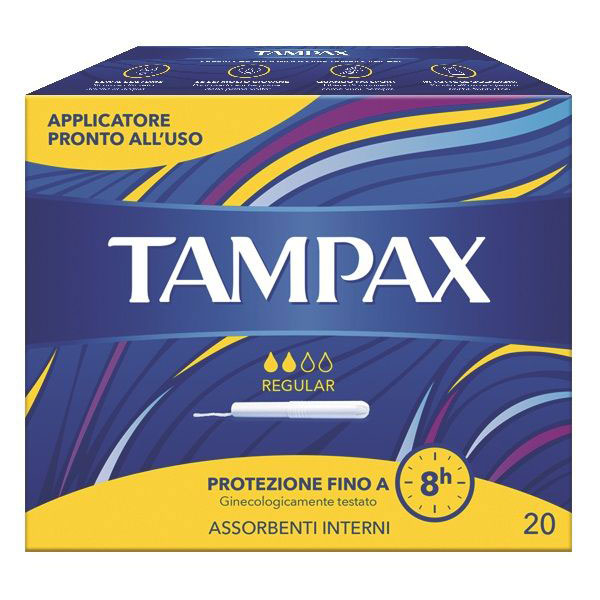 Tampax Blue Box Regular Assorbente Interno Flusso Leggero Medio 20 Pezzi