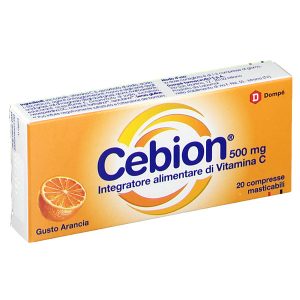 Cebion Integratore Alimentare Vitamina C Gusto Arancia 20 Compresse Masticabili