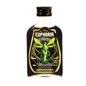 Euphoria Spirit | Black Absinthe – 100 ml with wormwood plant for decoration