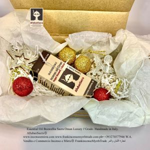 Natale Scatola Regalo perfetta Olio Essenziale Incenso Boswellia Sacra Dhofar Oman. AllubanSacra