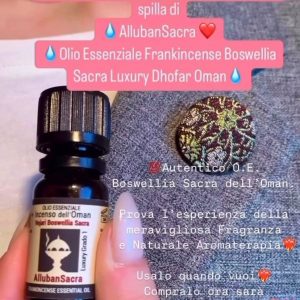 Set Spilla Diffusore Aromaterapia + Olio Essenziale Incenso Oman di Frankincenso Boswellia Sacra. AllubanSacra..