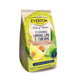 Tè solubile limone, lime e curcuma con zucchero di canna