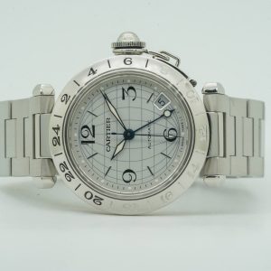 Cartier Pasha C Meridian GMT W31078M7 2377 Silver Dial 11169U