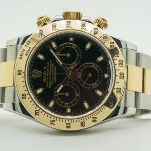 Rolex Daytona Cosmograph 116523 Steel & Gold 18K Yellow Gold Black Dial 40mm