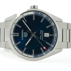 TAG Heuer Carrera Caliber 7 Twin Time WBN201A.BA0640 WBN201A Blue Dial 41mm 02/2024 12128U